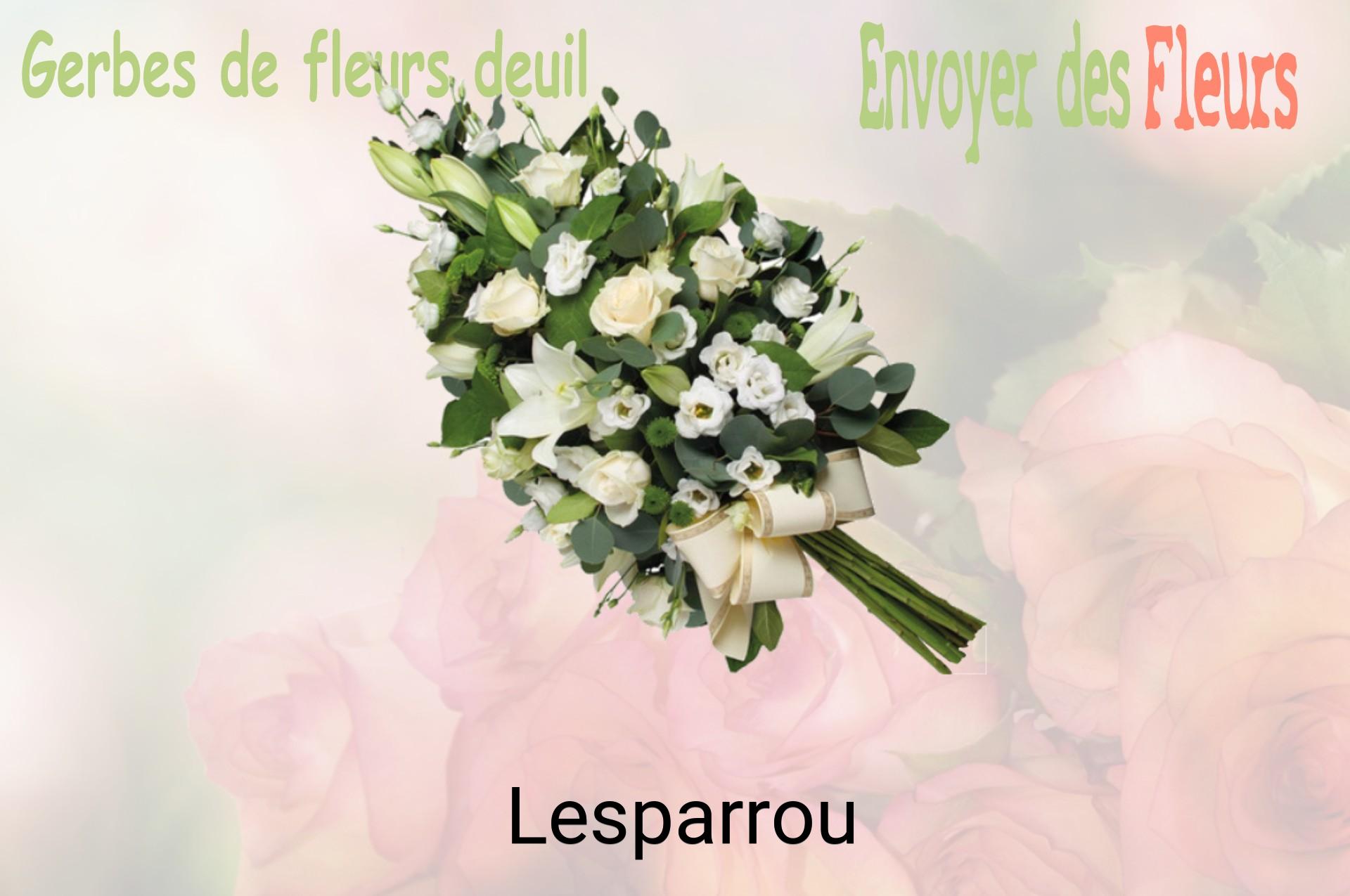 Gerbe de fleurs de deuil livrée à Lesparrou